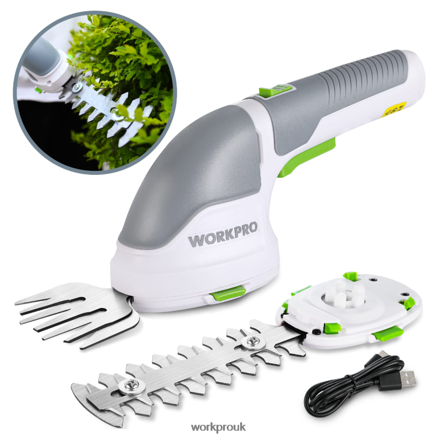 WORKPRO2 in 1 Handheld 3.6V Electric Cordless Shrubbery Trimmer Hedge Shears/Grass Cutter X662Z268 Tool