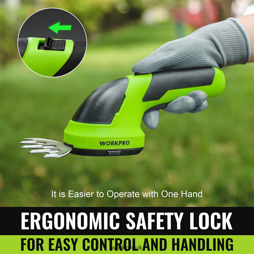 WORKPRO2 in 1 Handheld 7.2V Electric Cordless Shrubbery Trimmer Hedge Shears/Grass Cutter X662Z269 Tool