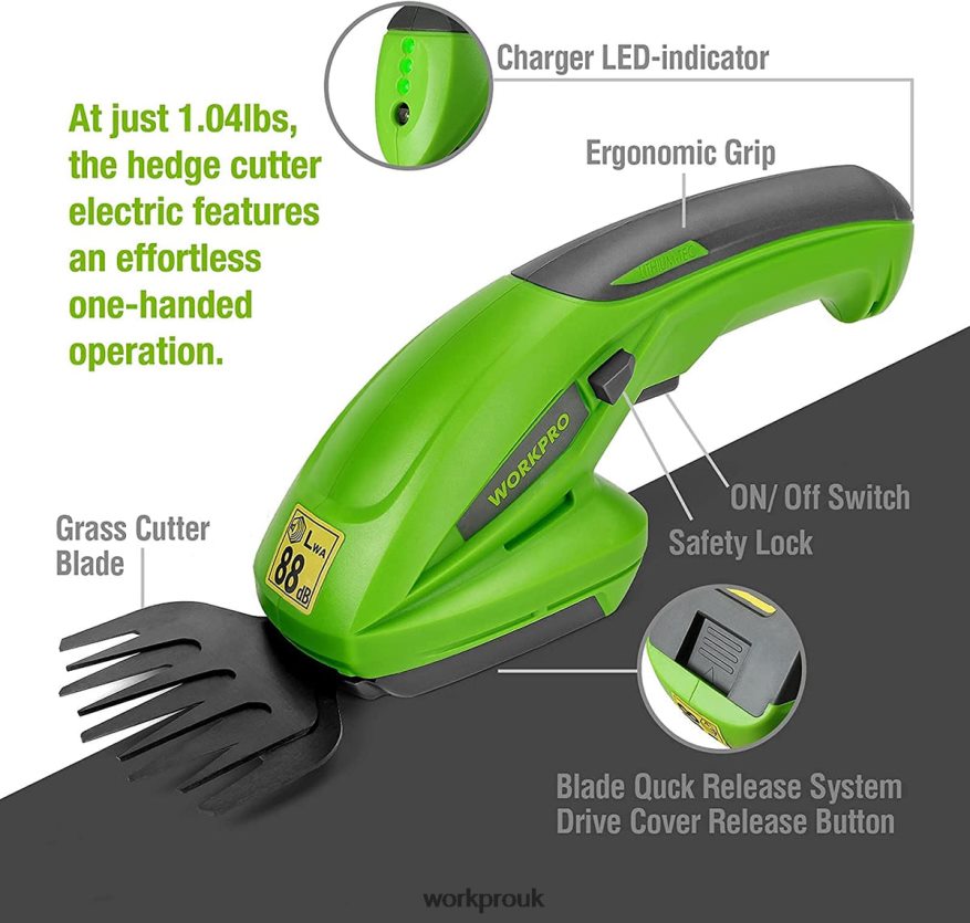 WORKPRO2 in 1 Handheld Hedge Trimmer 7.2V Electric Grass Trimmer Hedge Shears/Grass Cutter X662Z294 Tool