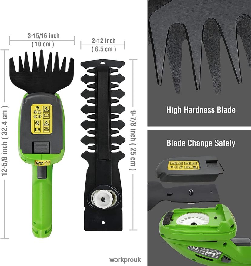 WORKPRO2 in 1 Handheld Hedge Trimmer 7.2V Electric Grass Trimmer Hedge Shears/Grass Cutter X662Z294 Tool