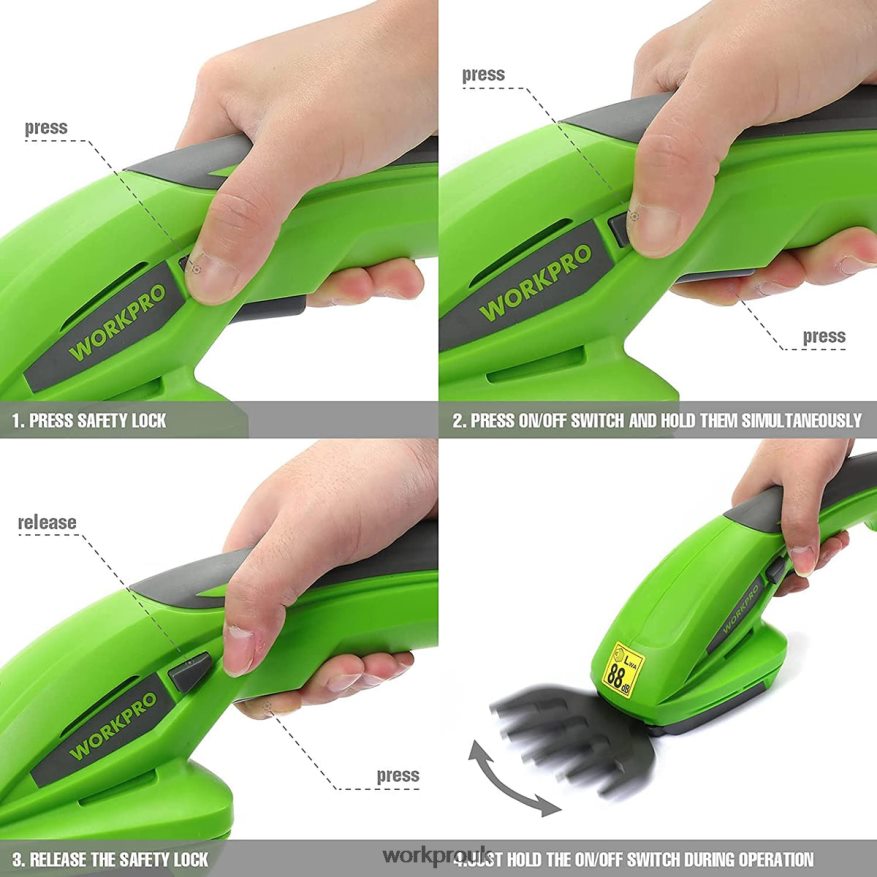 WORKPRO2 in 1 Handheld Hedge Trimmer 7.2V Electric Grass Trimmer Hedge Shears/Grass Cutter X662Z294 Tool