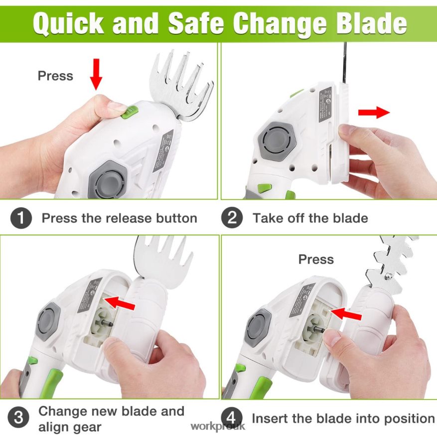 WORKPROCordless Grass Shear & Shrubbery Trimmer 2 in 1 Handheld Hedge Trimmer 7.2V Electric Grass Trimmer Hedge Shears X662Z297 Tool