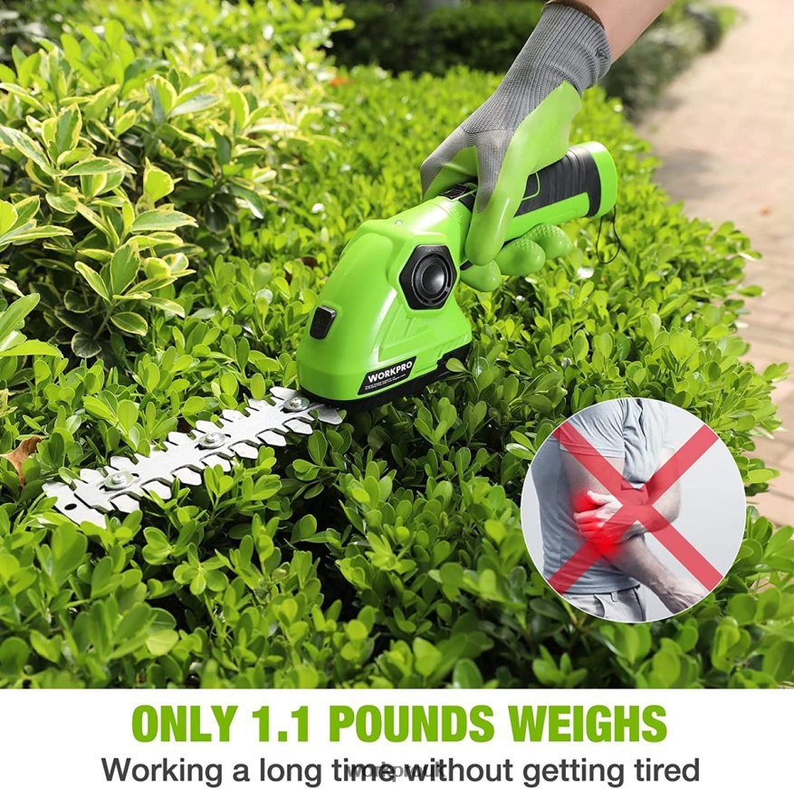 WORKPROCordless Grass Shear & Shrubbery Trimmer 2 in 1 Handheld Hedge Trimmer 7.2V Electric Grass Trimmer Hedge Shears X662Z297 Tool