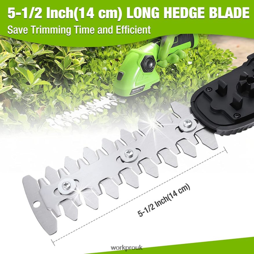WORKPROCordless Grass Shear & Shrubbery Trimmer 2 in 1 Handheld Hedge Trimmer 7.2V Electric Grass Trimmer Hedge Shears X662Z297 Tool