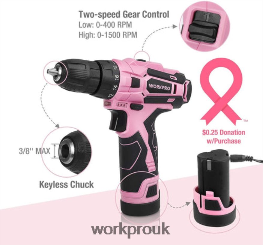 WORKPRO106 Pcs Tool Kit & 6 Pcs Magnetic Screwdrivers & 12V Cordless Drill Driver Kit & 6-in-1 Staple Gun X662Z312 Tool