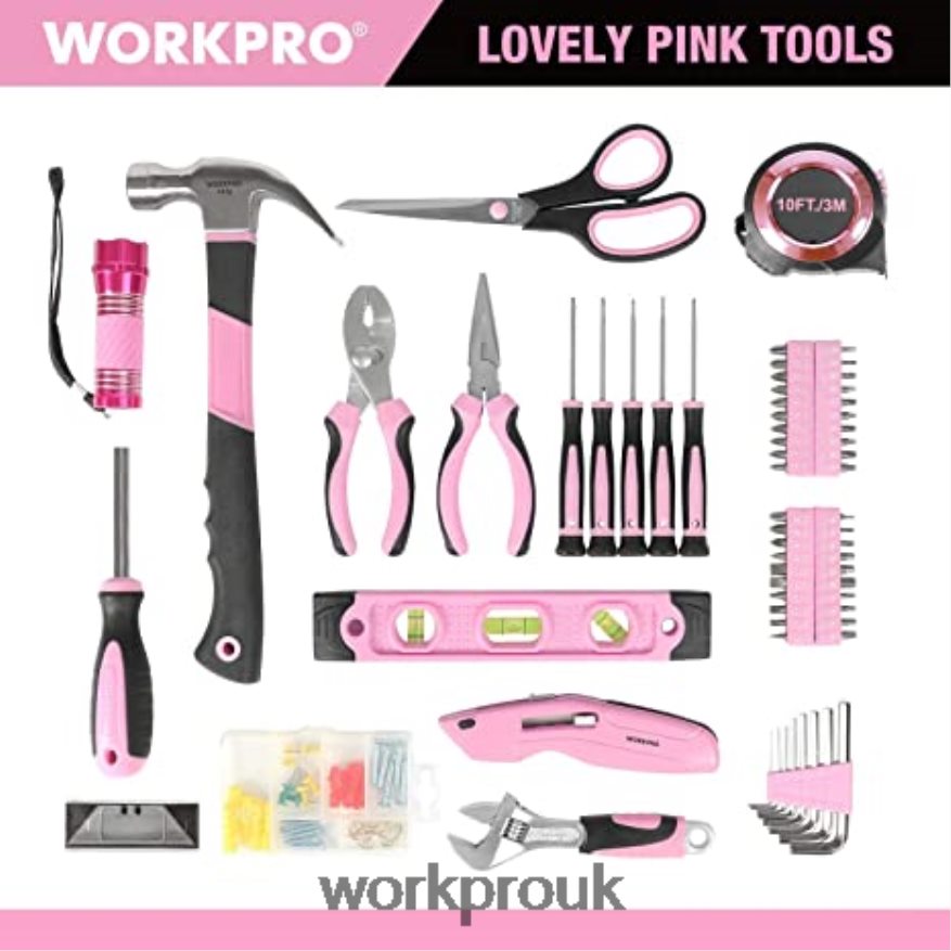 WORKPRO106 Pcs Tool Kit & 6 Pcs Magnetic Screwdrivers & 12V Cordless Drill Driver Kit & 6-in-1 Staple Gun X662Z312 Tool