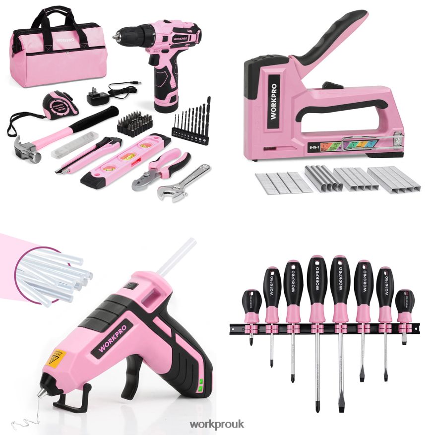 WORKPRO12V Cordless Drill Set & 6-in-1 Staple Gun & 8 Pcs Magnetic Screwdrivers Set & Cordless Hot Melt Glue Gun X662Z313 Tool