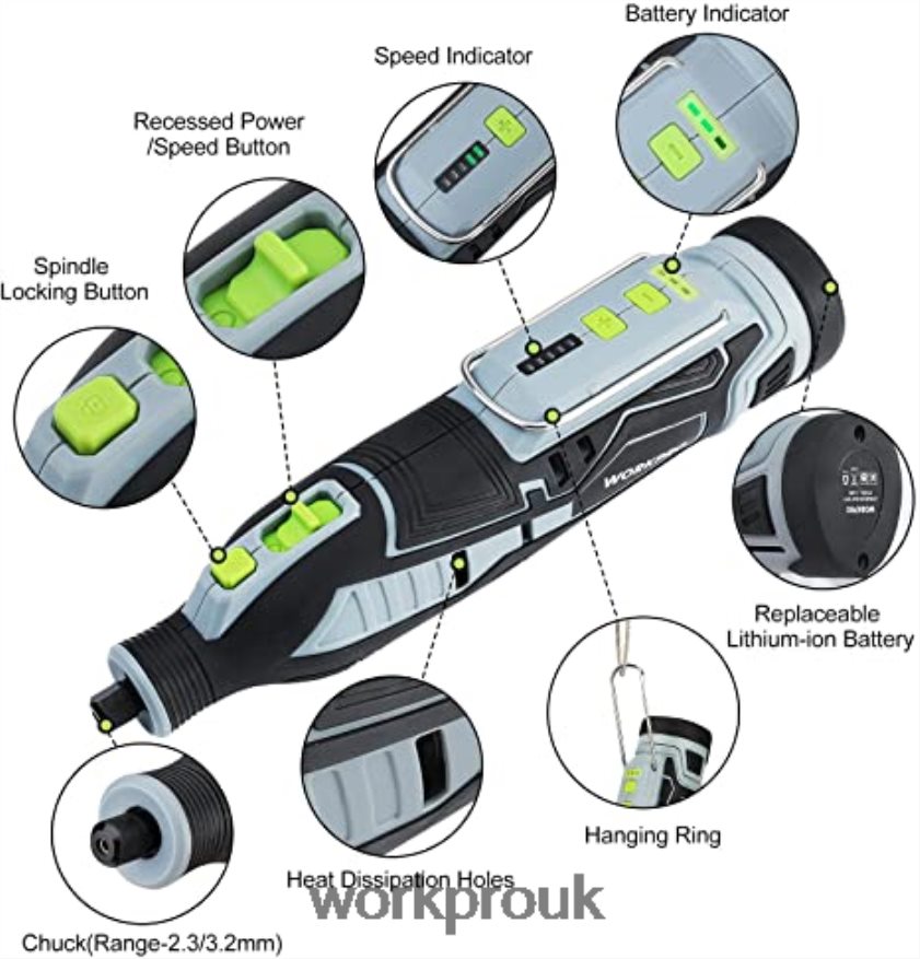 WORKPRO12V Cordless Rotary Tool Kit & 276-piece Rotary Tool Accessories Kit & 8-Piece Clamp Set & 4-in-1 Staple Gun Kit X662Z317 Tool