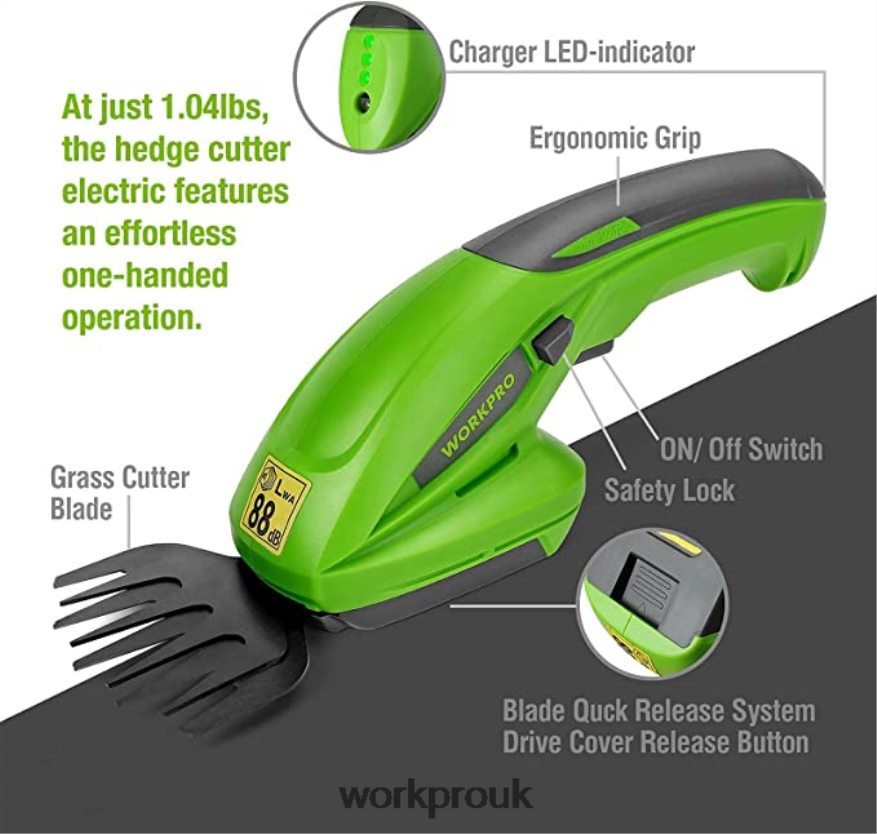 WORKPRO20V Cordless Hedge Trimmer & 2 in 1 Handheld Hedge Trimmer & 2-Piece Pruning Shears & Garden Knee Pads X662Z320 Tool