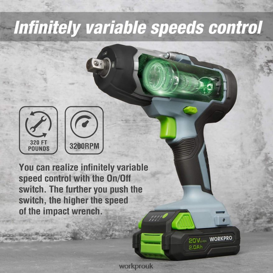 WORKPRO20V Cordless Impact Wrench & 5 Pcs Pliers Set & 16 Pcs Magnetic Screwdriver Set & 3 Pcs Adjustable Wrench Set X662Z319 Tool