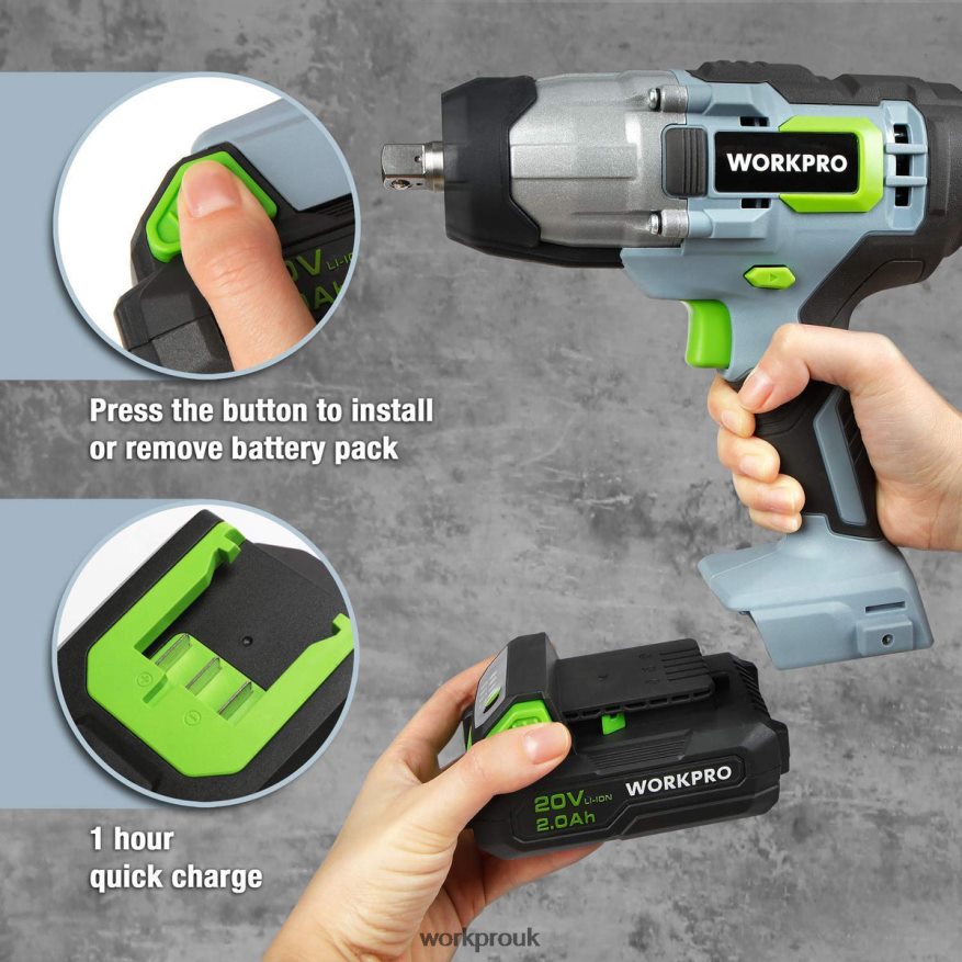 WORKPRO20V Cordless Impact Wrench & 5 Pcs Pliers Set & 16 Pcs Magnetic Screwdriver Set & 3 Pcs Adjustable Wrench Set X662Z319 Tool
