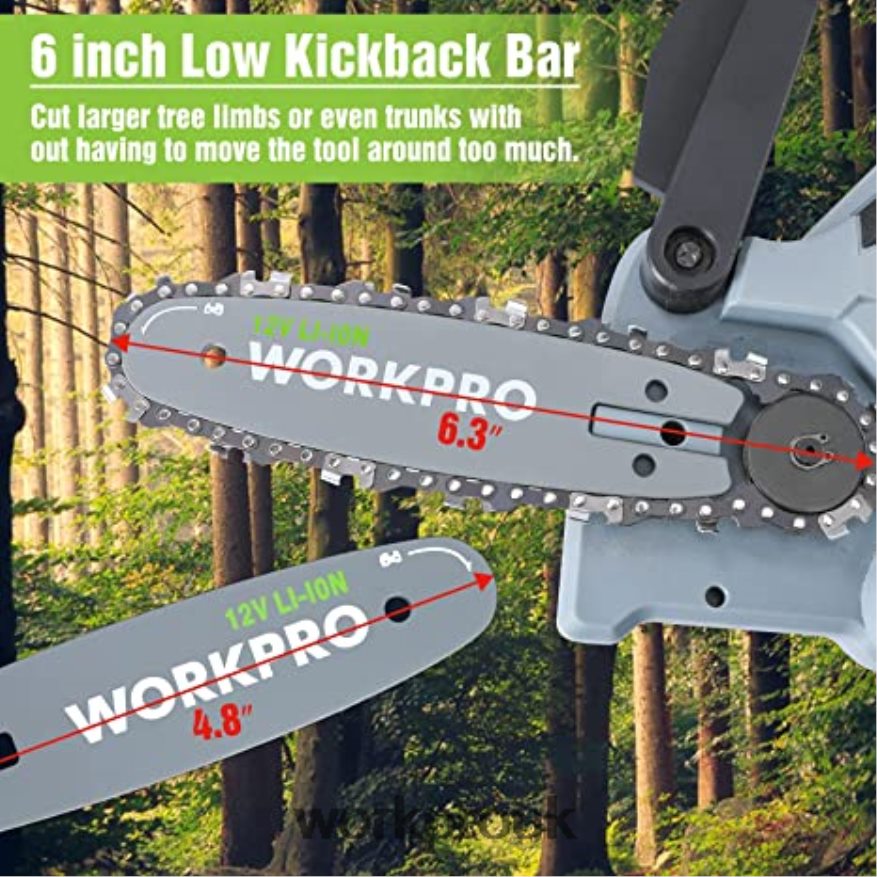 WORKPROCordless Chain Saw & 7 Piece Garden Tools Set & 2 Pairs Garden Gloves & Garden Knee Pads X662Z314 Tool