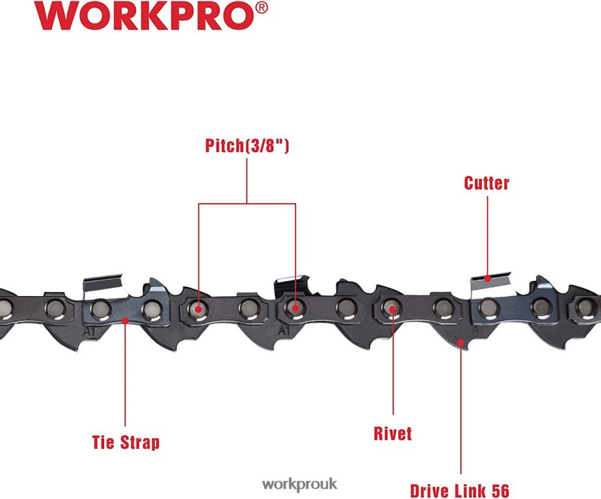 WORKPRO2-Pack Chainsaw Chain, 3/8