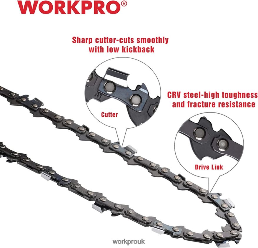 WORKPRO2-Pack Chainsaw Chain, 3/8