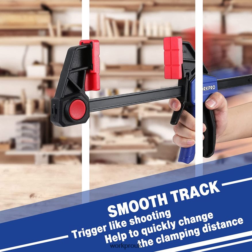 WORKPRO2 Pcs Bar Clamps for Woodworking, Medium Duty 300lbs One-Handed Clamp/Spreader X662Z118 Tool