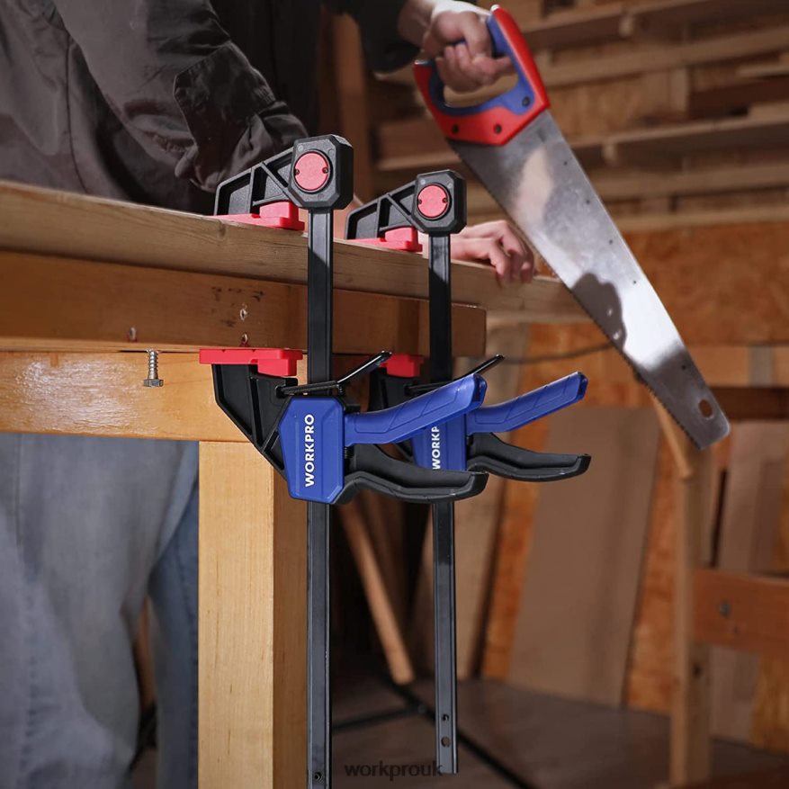 WORKPRO2 Pcs Bar Clamps for Woodworking, Medium Duty 300lbs One-Handed Clamp/Spreader X662Z118 Tool