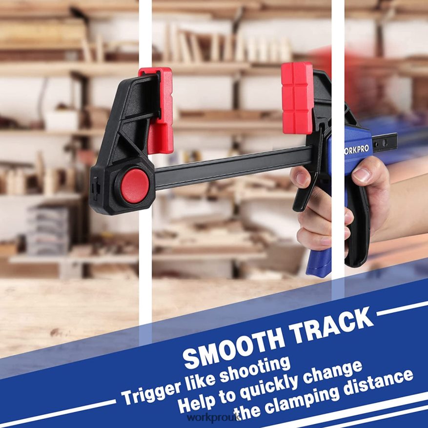 WORKPRO2 Pcs Bar Clamps for Woodworking, Medium Duty 300lbs One-Handed Clamp/Spreader X662Z123 Tool
