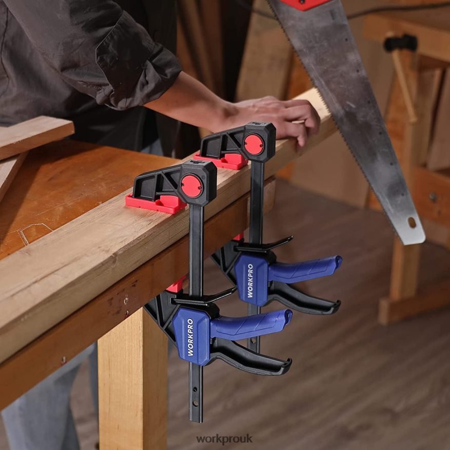 WORKPRO2 Pcs Bar Clamps for Woodworking, Medium Duty 300lbs One-Handed Clamp/Spreader X662Z123 Tool