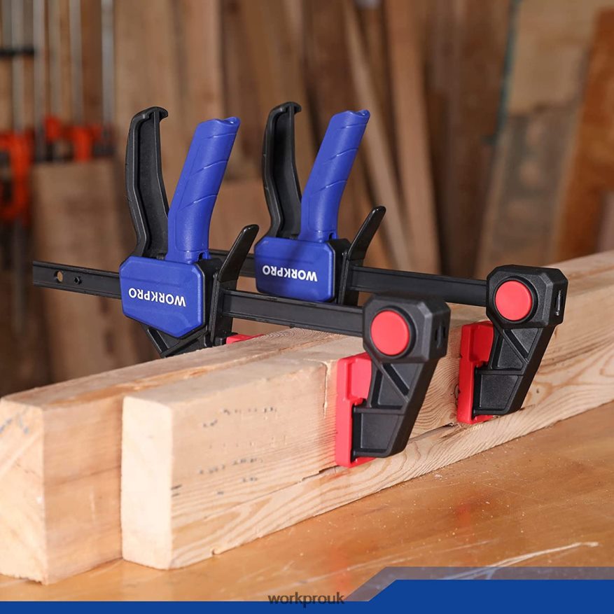 WORKPRO2 Pcs Bar Clamps for Woodworking, Medium Duty 300lbs One-Handed Clamp/Spreader X662Z123 Tool