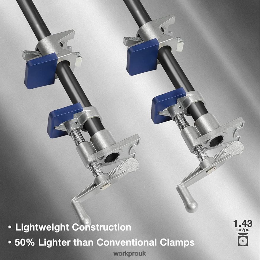 WORKPRO2 Pcs Pipe Clamps, Aluminum Die-casting Lightweight Tube Clamps X662Z124 Tool