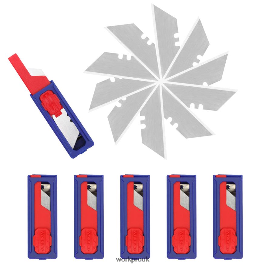 WORKPROUtility Knife Blades, SK5 Steel Box Cutter Blades Refills, Standard Size with Individual Dispenser, Pack of 50 X662Z55 Tool