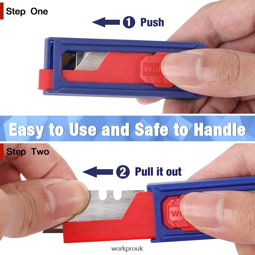 WORKPROUtility Knife Blades, SK5 Steel Box Cutter Blades Refills, Standard Size with Individual Dispenser, Pack of 50 X662Z55 Tool