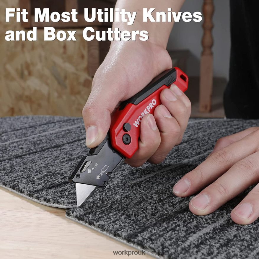 WORKPROUtility Knife Blades, SK5 Steel Box Cutter Blades Refills, Standard Size with Individual Dispenser, Pack of 50 X662Z55 Tool