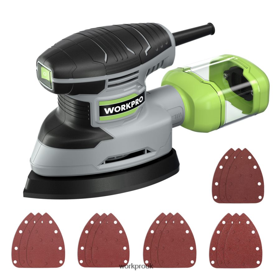 WORKPRO1.6 Amp Detail Sander, 13000 OPM Compact Electric Sander with Dust Collector X662Z239 Tool