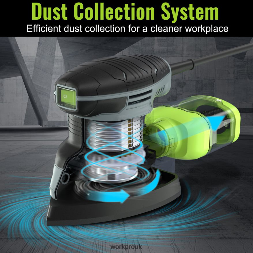 WORKPRO1.6 Amp Detail Sander, 13000 OPM Compact Electric Sander with Dust Collector X662Z239 Tool