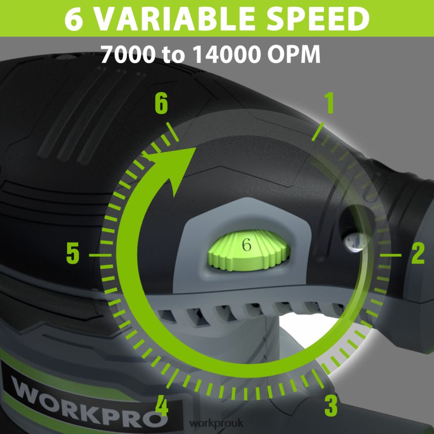 WORKPRO2.5 Amp Electric 5-Inch Random Orbit Sander, 6 Variable Speeds 7000 to 14000 RPM X662Z233 Tool