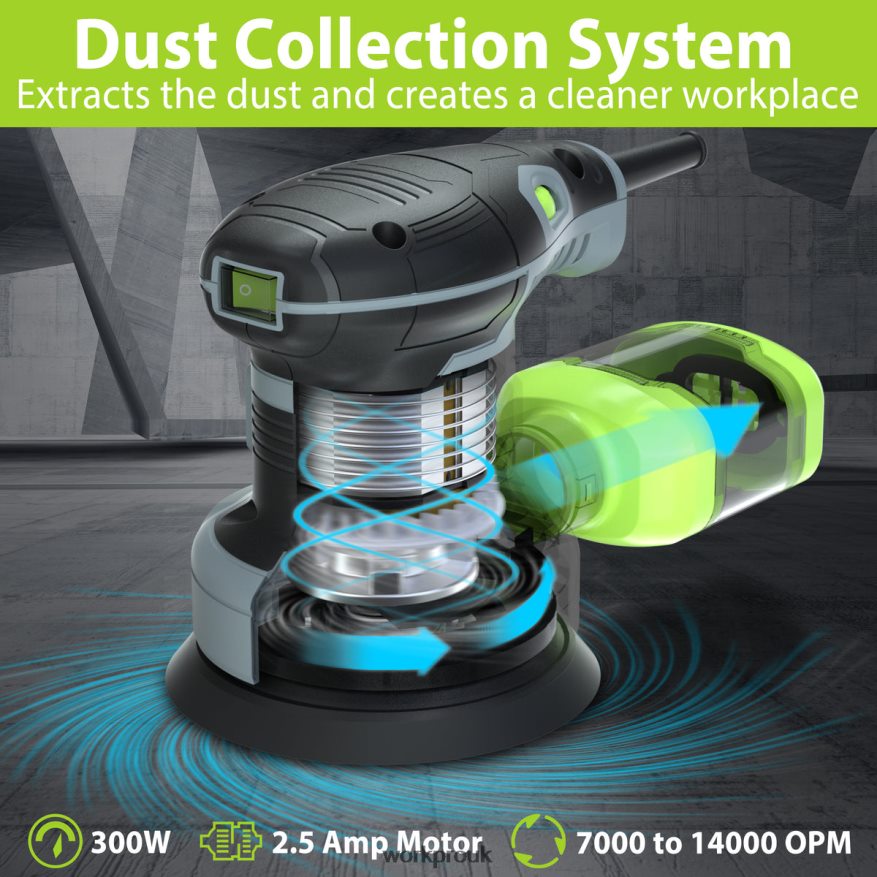 WORKPRO2.5 Amp Electric 5-Inch Random Orbit Sander, 6 Variable Speeds 7000 to 14000 RPM X662Z233 Tool