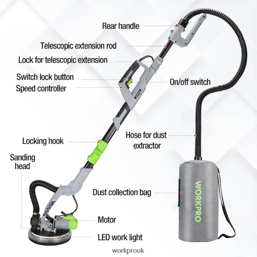 WORKPRO720W Electric Drywall Sander with Vacuum X662Z228 Tool