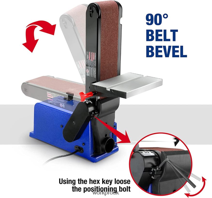 WORKPROBelt Disc Sander, 4 in. x 36 in. Belt & 6 in. Disc Sander with 6 pcs Sandpapers, Cast Iron Base for Sanding Woodworking X662Z235 Tool