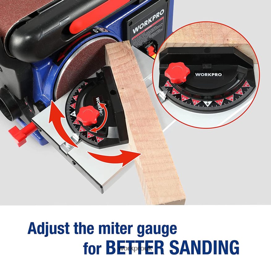 WORKPROBelt Disc Sander, 4 in. x 36 in. Belt & 6 in. Disc Sander with 6 pcs Sandpapers, Cast Iron Base for Sanding Woodworking X662Z235 Tool