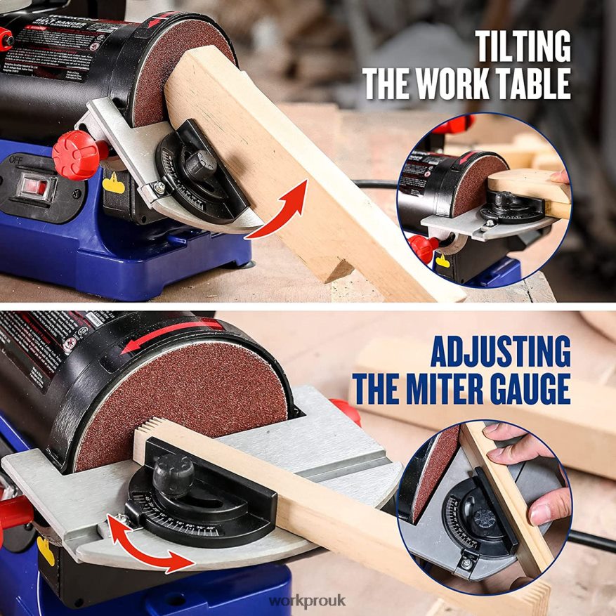 WORKPRODisc Belt Sander, 1 in. x 30 in. Belt & 5 in. Sanding Disc, including 6 PCS Sandpapers X662Z237 Tool