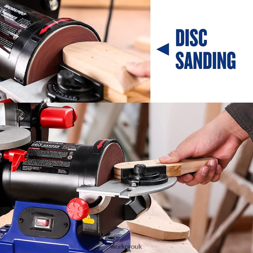 WORKPRODisc Belt Sander, 1 in. x 30 in. Belt & 5 in. Sanding Disc, including 6 PCS Sandpapers X662Z237 Tool