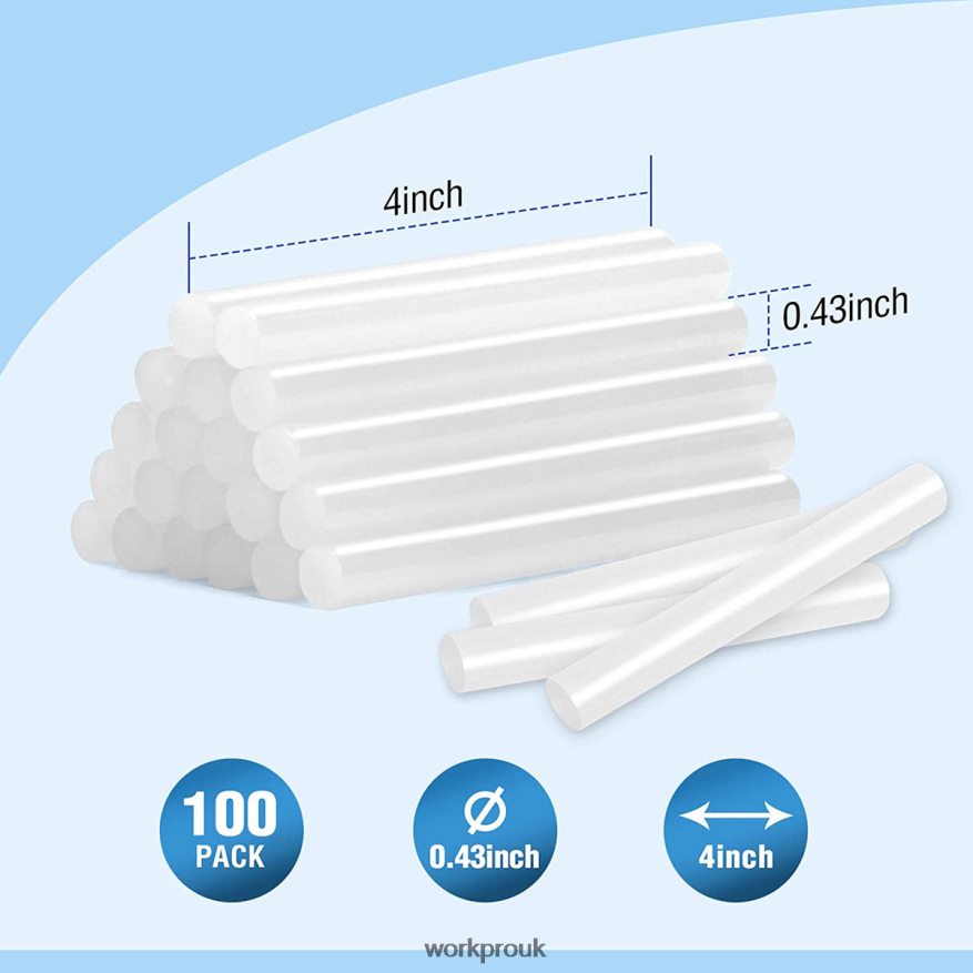 WORKPRO100-pack Full Size Hot Glue Sticks Compatible with Most Glue Guns X662Z196 Tool