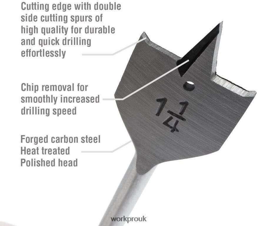 WORKPRO13 Pcs Spade Drill Bit Set in SAE with Nylon Storage Pouch X662Z211 Tool
