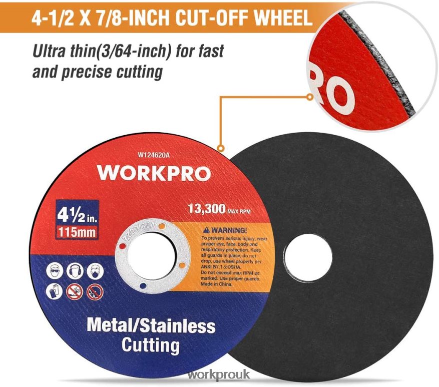 WORKPRO20 Pcs Metal Stainless Cut-Off Wheels Thin Metal Cutting Disc for Angle Grinder X662Z195 Tool
