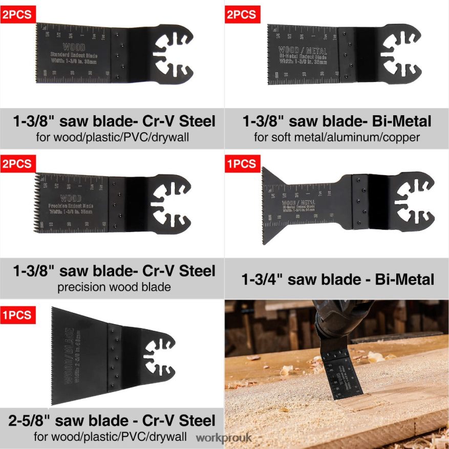 WORKPRO25 Pcs Oscillating Saw Blades, Cutting Blade, Universal Multitool Accessory for Sanding, Grinding, and Cutting X662Z200 Tool