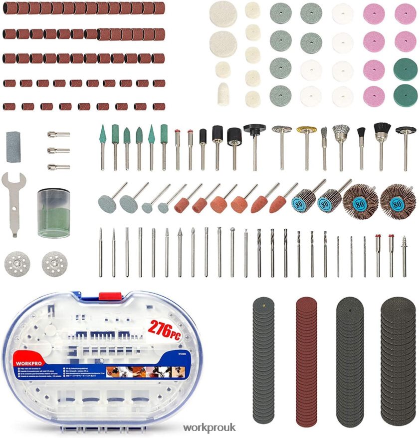 WORKPRO276 Pcs Rotary Tool Accessories Kit Cutting Carving and Polishing Universal Fitment X662Z191 Tool