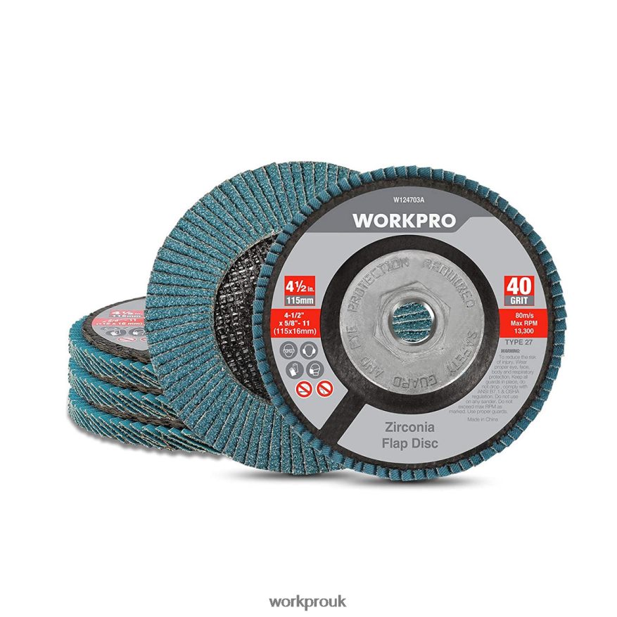 WORKPRO5 Pack Zirconia Flap Disc, Angle Grinder Sanding Disc, 4-1/2 inch Grinding Wheels X662Z206 Tool