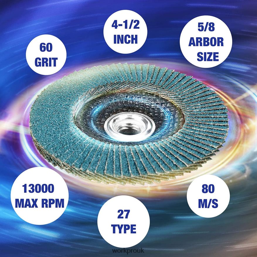 WORKPRO5 Pack Zirconia Flap Disc, Angle Grinder Sanding Disc, 4-1/2 inch Grinding Wheels X662Z206 Tool