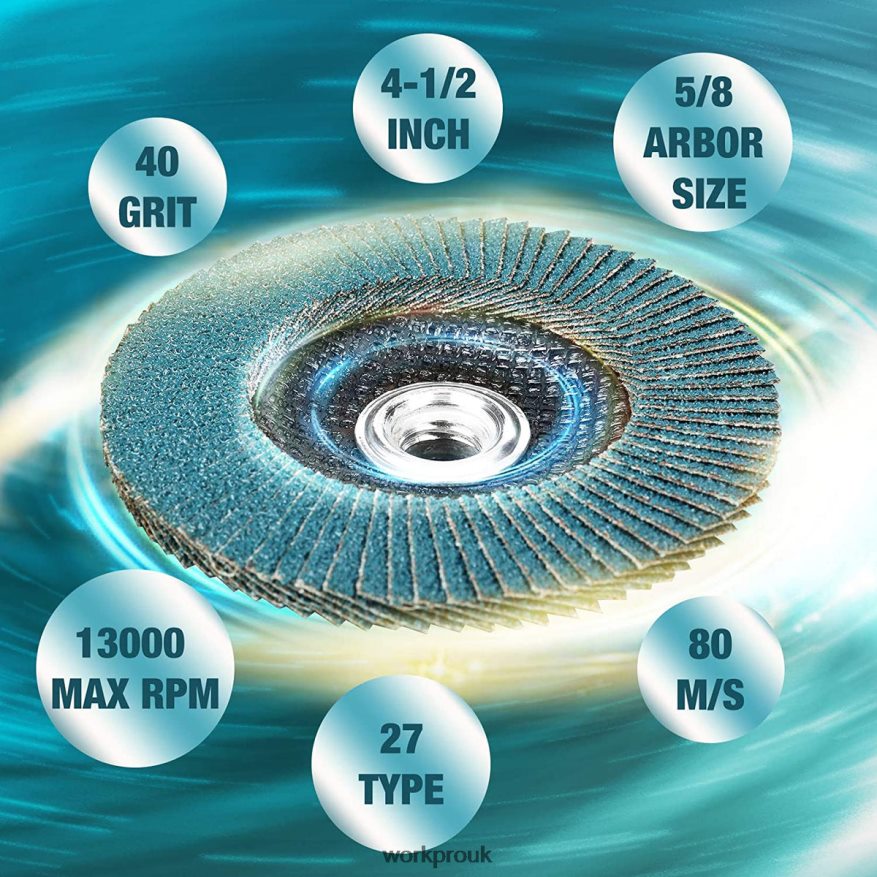 WORKPRO5 Pack Zirconia Flap Disc, Angle Grinder Sanding Disc, 4-1/2 inch Grinding Wheels X662Z206 Tool
