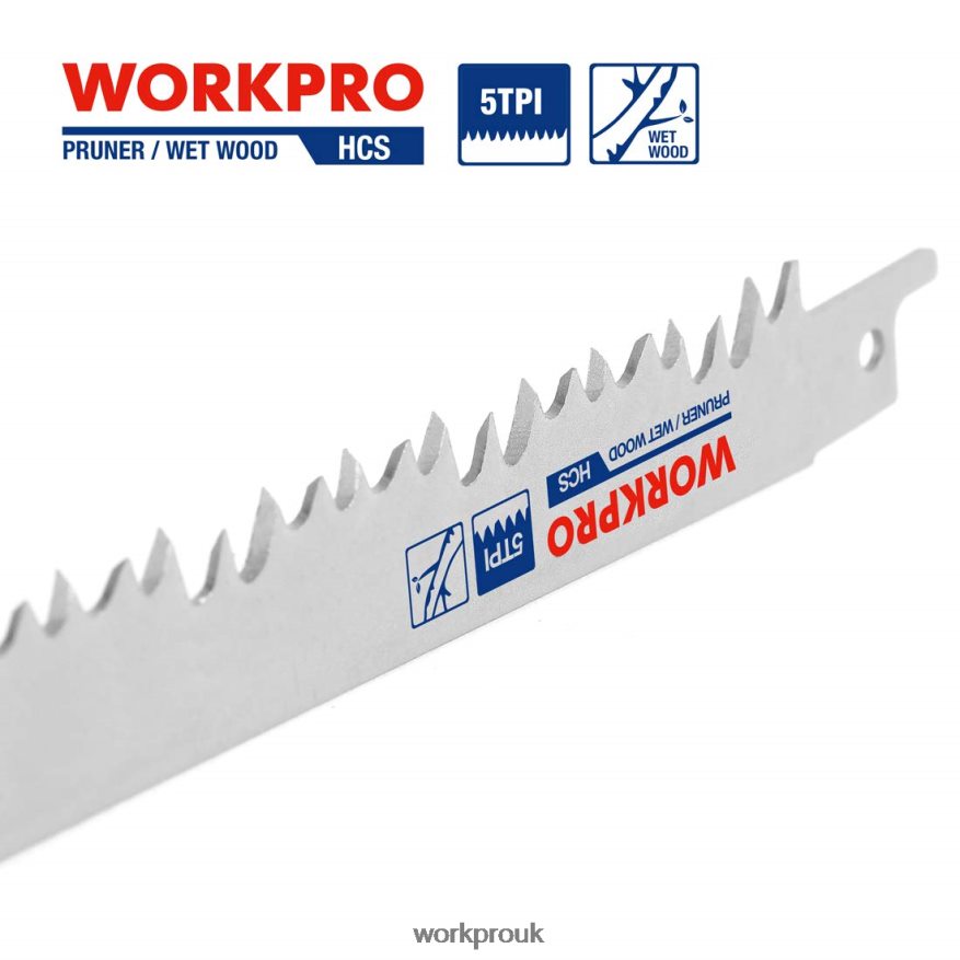 WORKPRO5 Pcs 9-Inch Wood Pruning Reciprocating Saw Blade Set X662Z208 Tool
