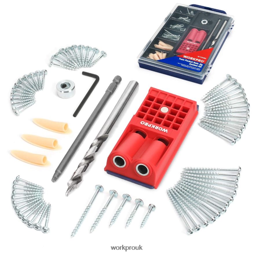 WORKPROPlastic Plugs Coarse Square Driver Screws Pocket Hole Jig Kit X662Z201 Tool