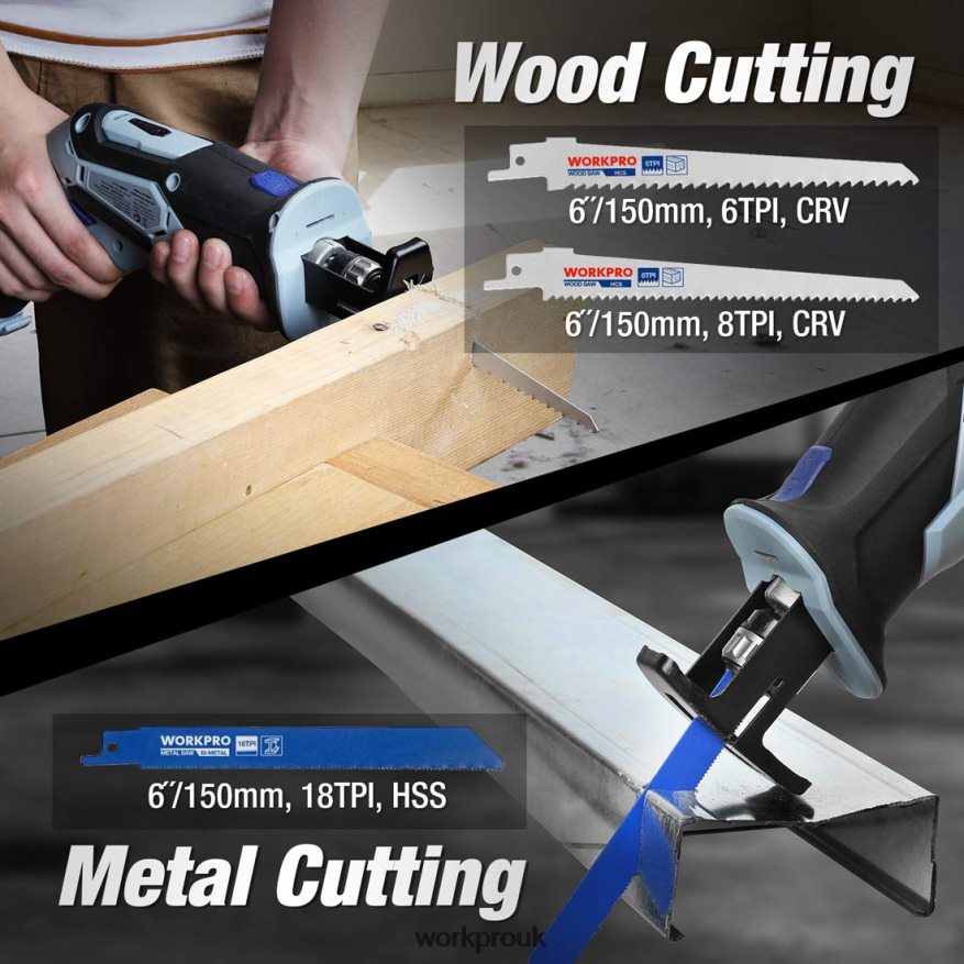 WORKPRO12V Cordless Reciprocating Saw with Clamping Jaw X662Z185 Tool