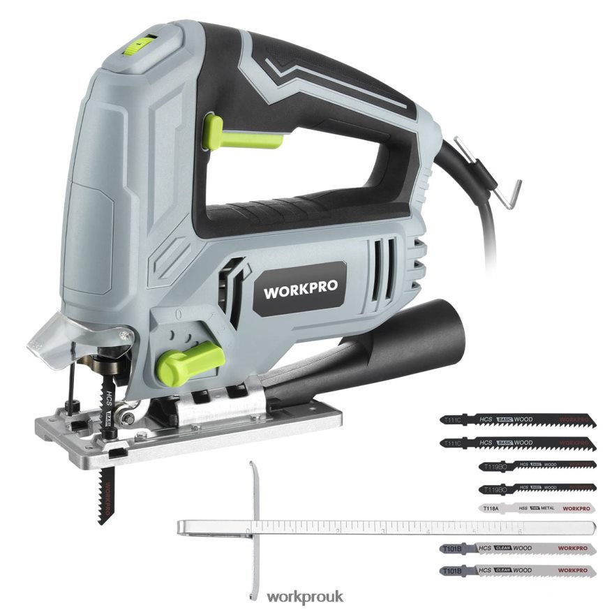 WORKPROJig Saw, 5 AMP 3000 SPM, Jigsaw Tool Corded Electric Power Cutter for Wood, Metal, and Plastic Cutting, 7 Blades X662Z242 Tool