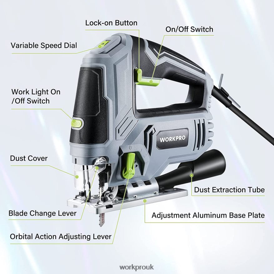WORKPROJigsaw, 6.5AMP 850W Corded Electric Jig Saw Tool Kit X662Z241 Tool