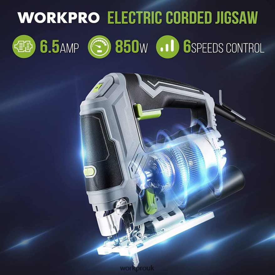 WORKPROJigsaw, 6.5AMP 850W Corded Electric Jig Saw Tool Kit X662Z241 Tool